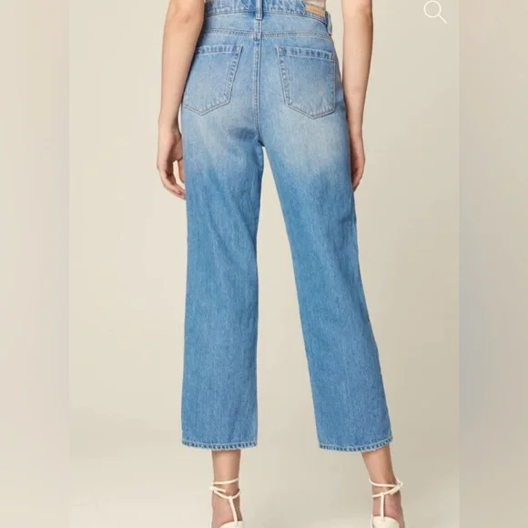 NWT Blank NYC Baxter Rib Cage Straight Leg Distressed Blue Jeans Woman’s 29 - Picture 3 of 8